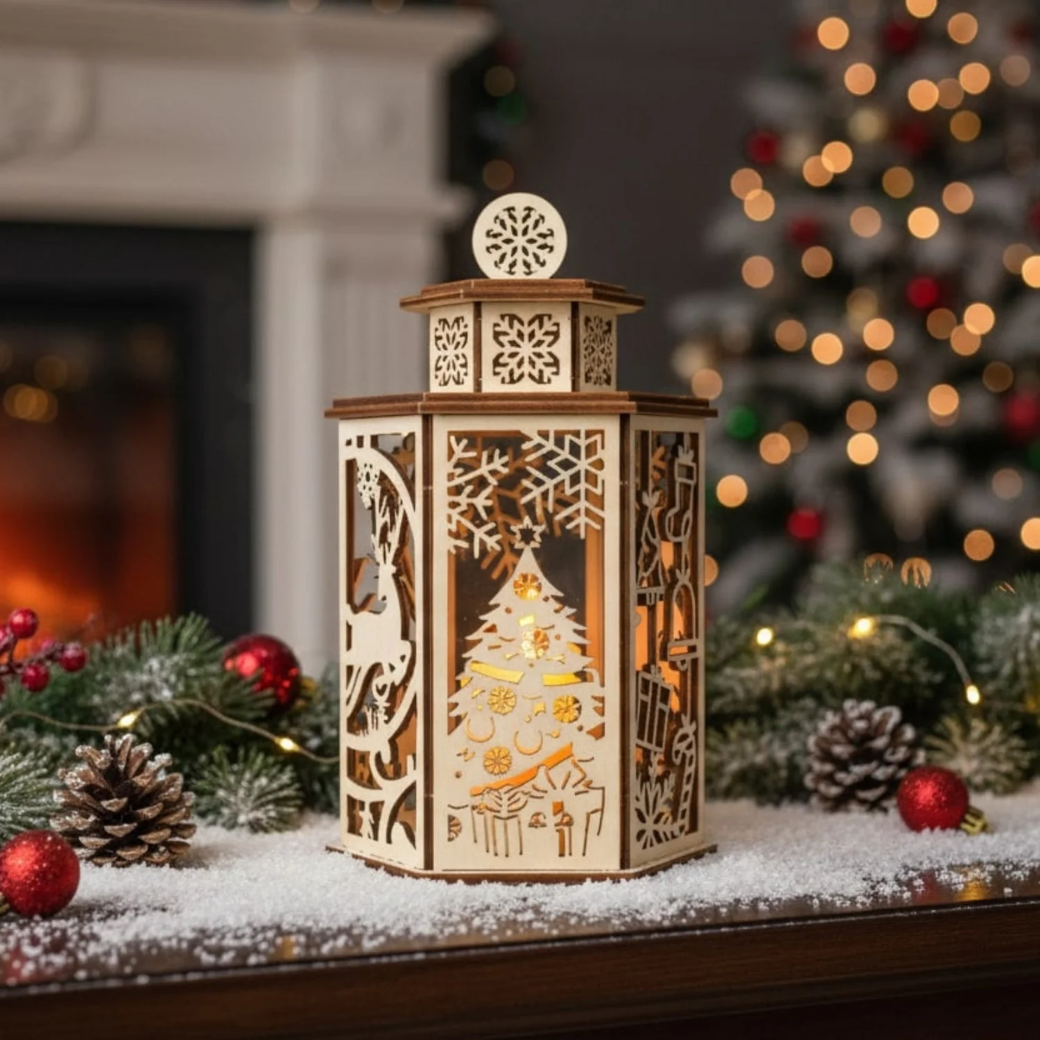 Weihnachtslaterne Holz Bastelset - Image 2