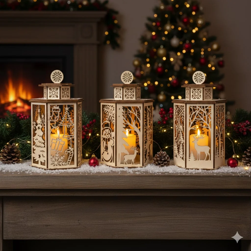 Weihnachtslaterne Holz Bastelset - Image 4