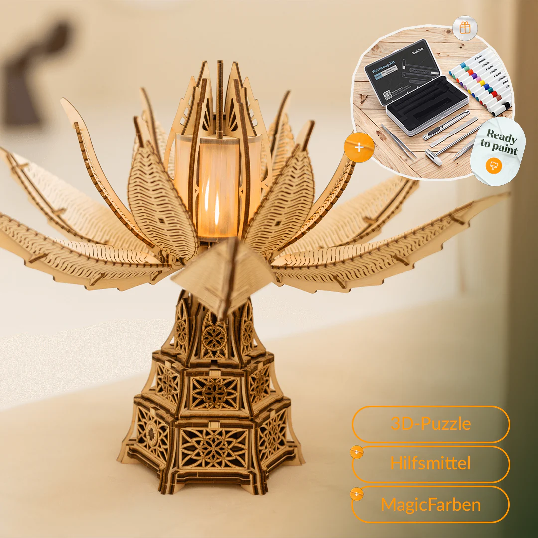 Feurige Blüte — Muttertags-3D-Puzzle mit Werkzeug
