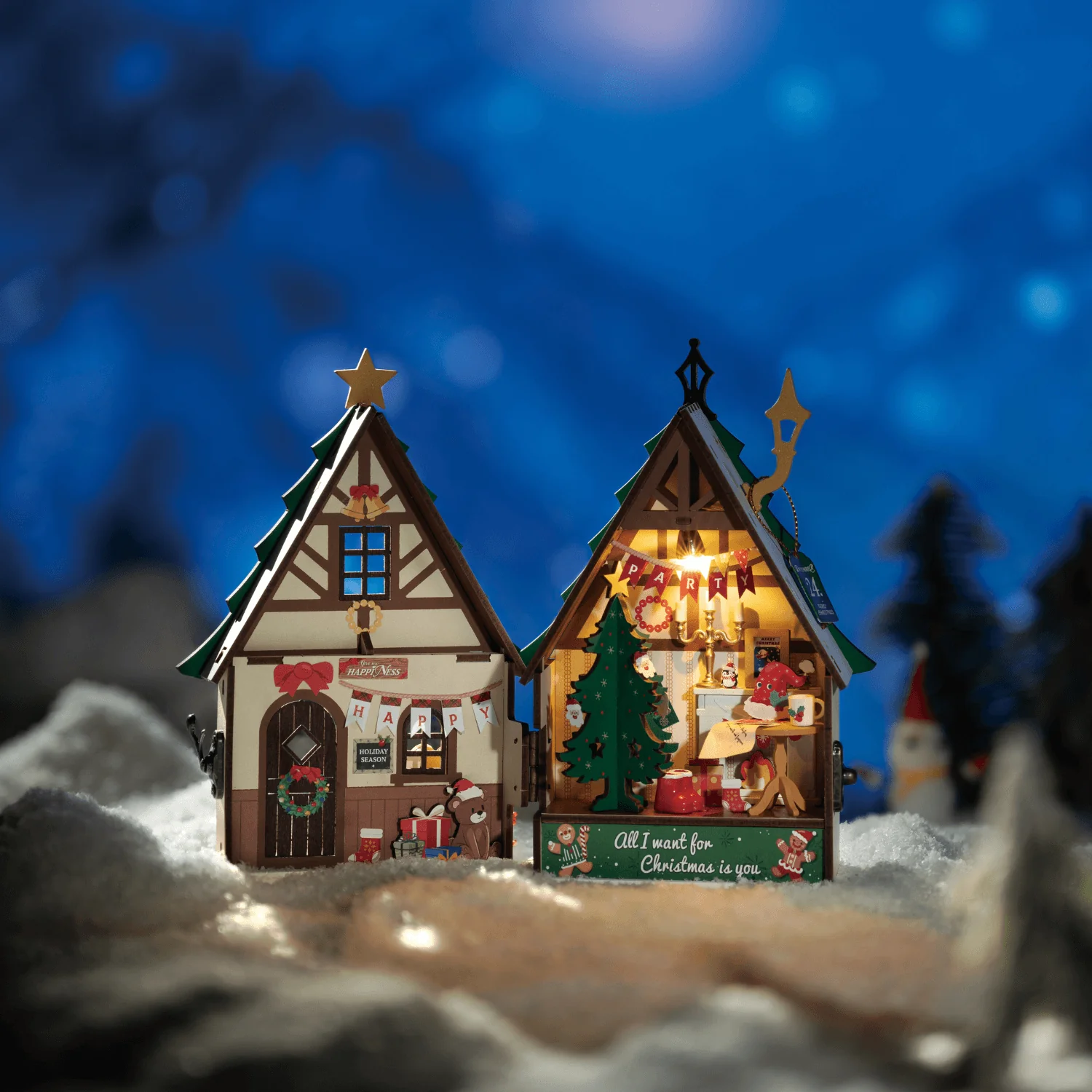 Funkelndes Weihnachtshaus