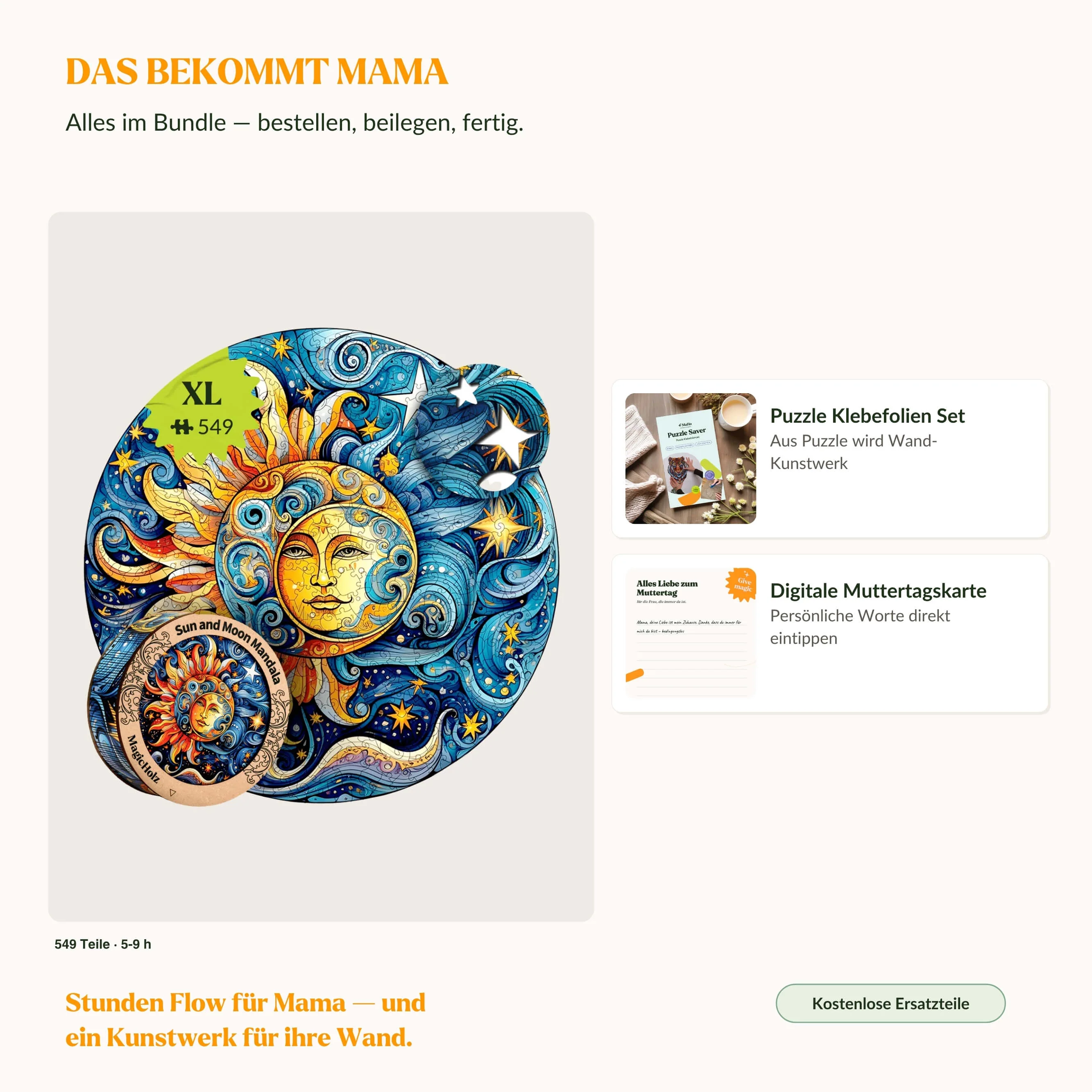 Harmonie Sonne & Mond — Muttertags-Mandala-Puzzle - Image 2