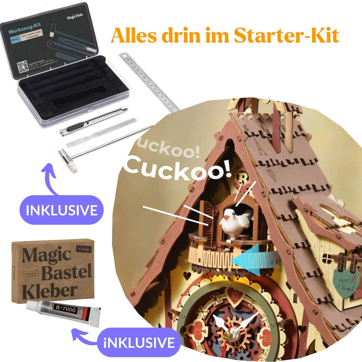 Kuckucksuhr Starter Kit — mit Werkzeug & Kleber - Image 14