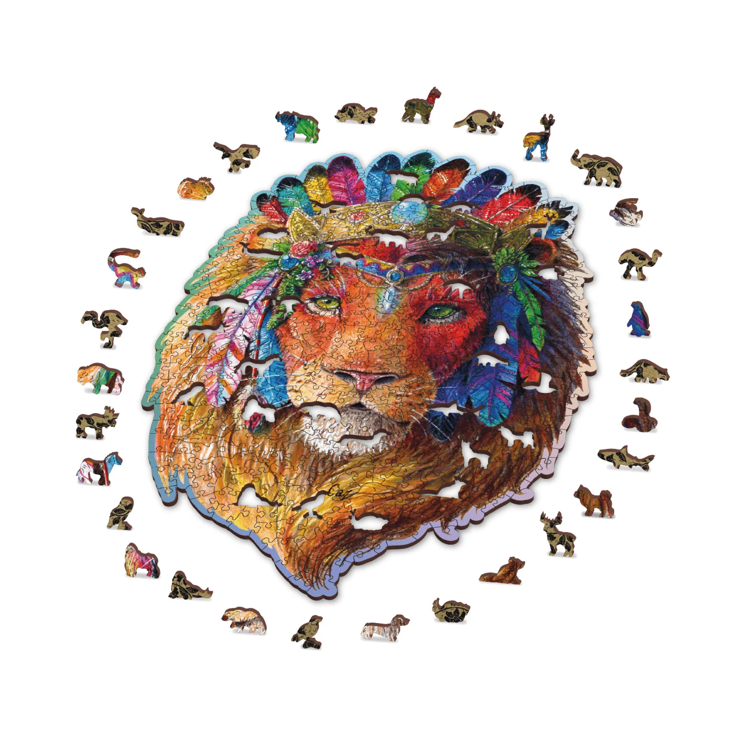 Mystischer Löwe Puzzle | Holz Puzzle